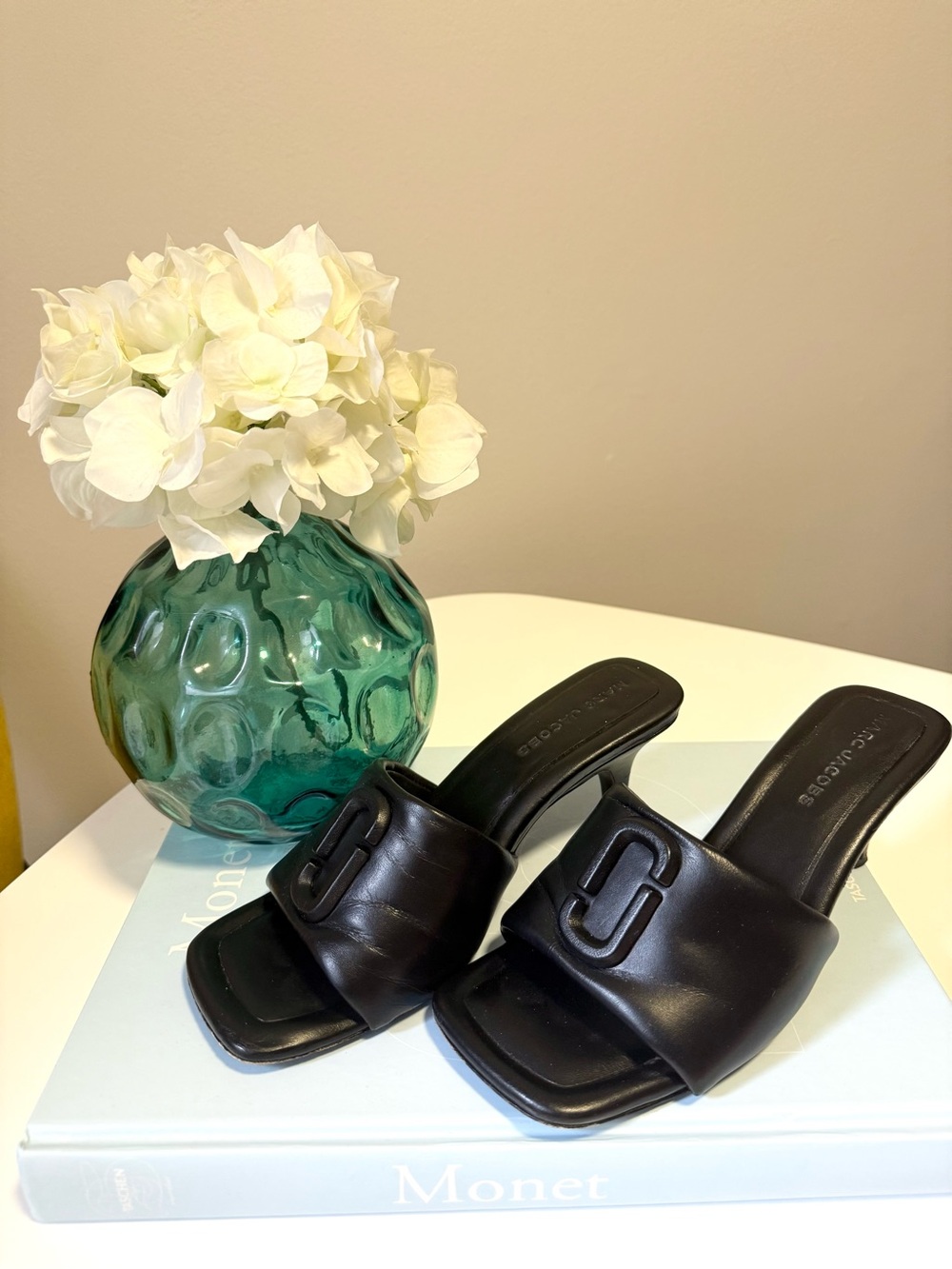 Marc Jacobs - J Marc- Black Leather Slide Heels